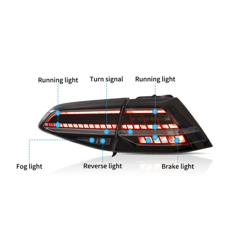 VLAND Taillights For 2012-2020 Volkswagen Golf 7 / 7.5 - Image 2