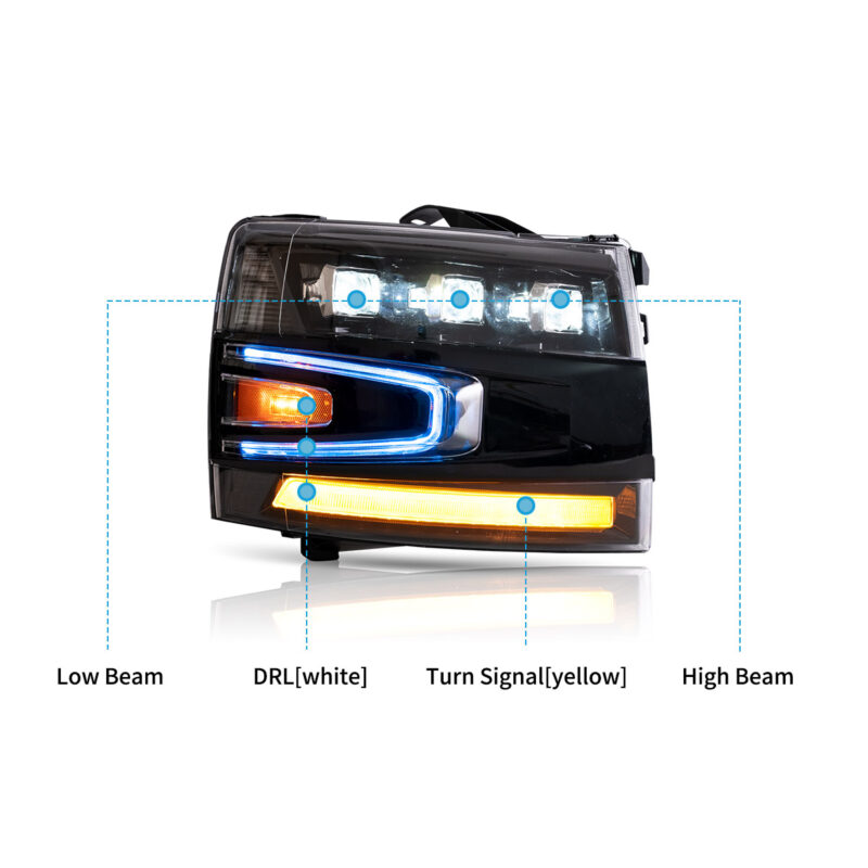 VLAND Headlights For 2007-2013 Chevrolet Silverado 1500 2500HD 3500HD - Image 3