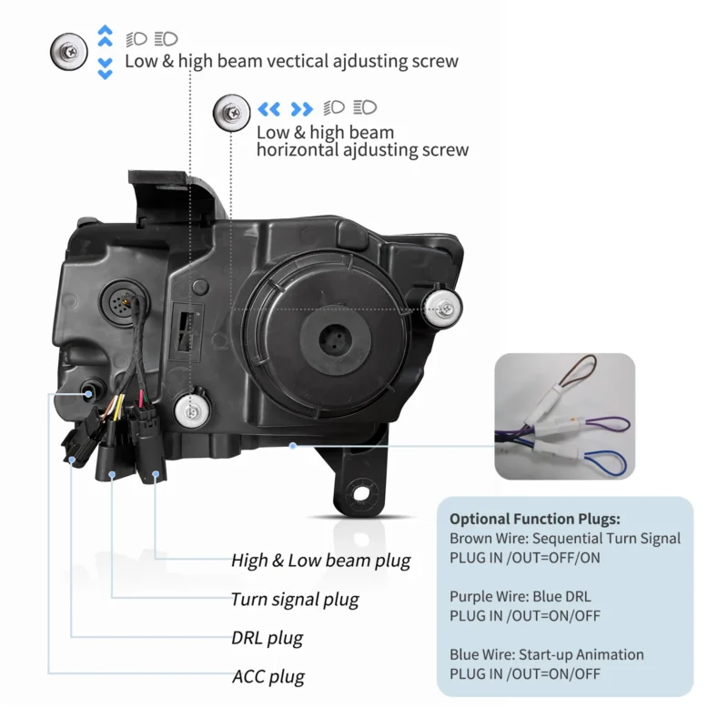 VLAND LED Headlights For 2011-2013 Jeep Grand Cherokee (WK2) - Image 7