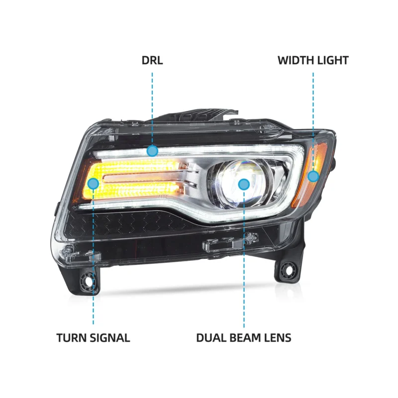 VLAND LED Headlights For 2011-2013 Jeep Grand Cherokee (WK2) - Image 4