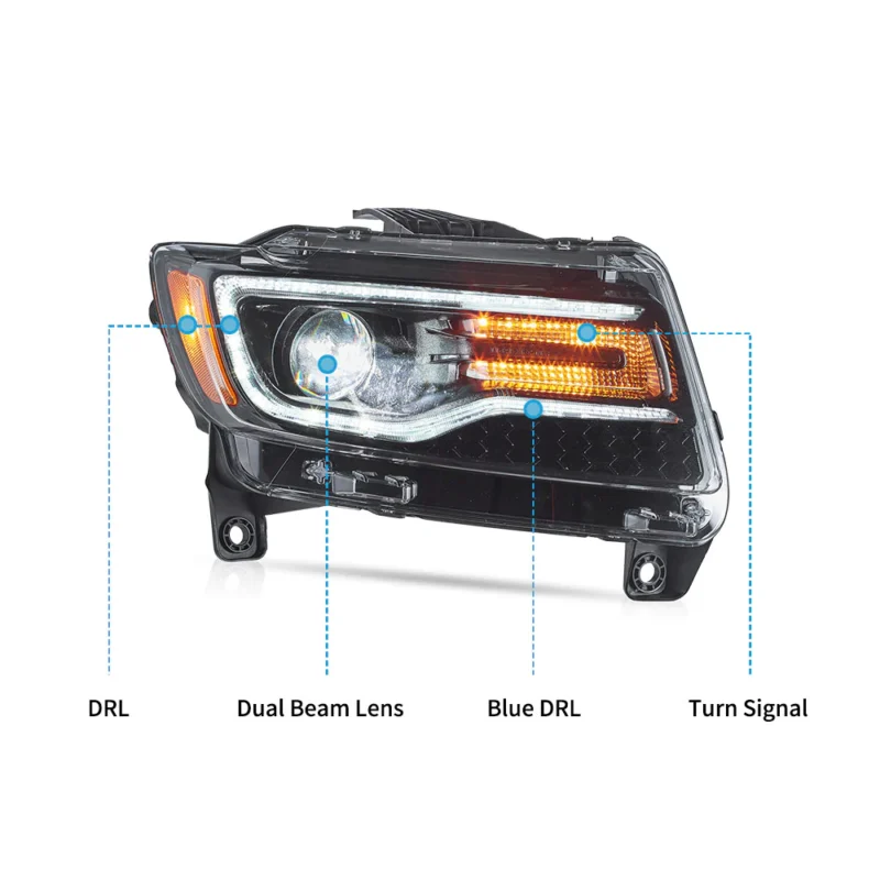 VLAND LED Headlights For 2011-2013 Jeep Grand Cherokee (WK2) - Image 12